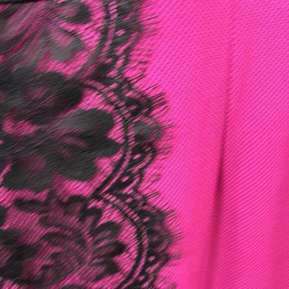 Danny and Nicole size 20 W sleeveless fuchsia with black lace dress - Picture 7 of 9